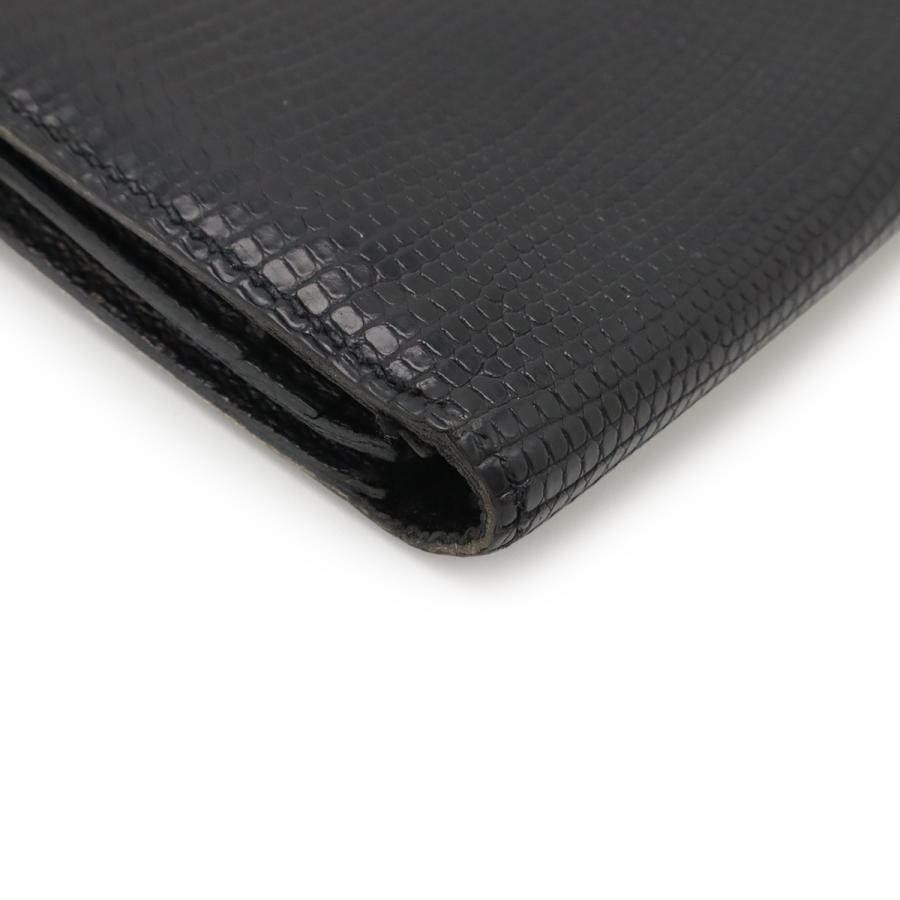 HERMES エルメス ベアンスフレ 2つ折り長財布 二つ折り長財布 リザード レザー ブラック 黒 シルバー金具 口N刻印 | HERMES | 02