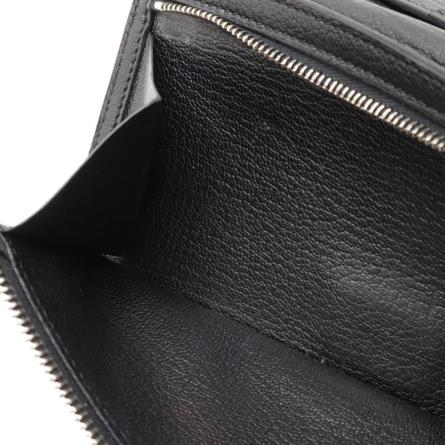 HERMES エルメス ベアンスフレ 2つ折り長財布 二つ折り長財布 リザード レザー ブラック 黒 シルバー金具 口N刻印 | HERMES | 08