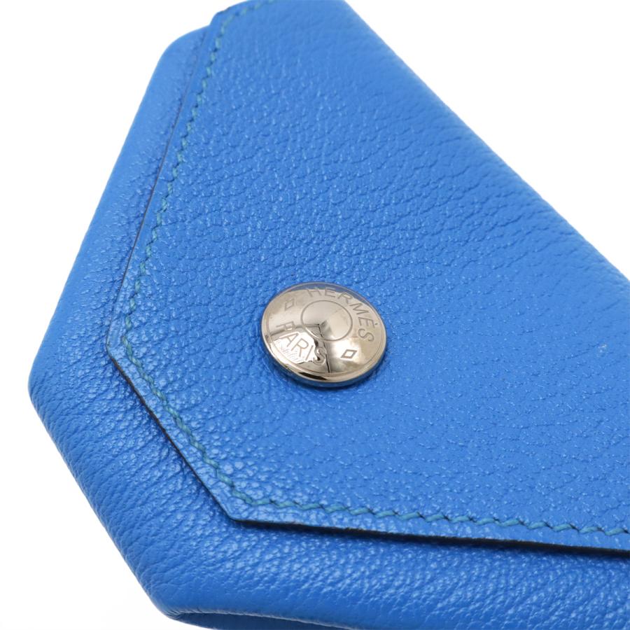 HERMES エルメス ル ヴァンキャトル ルヴァンキャトル コインケース 小銭入れ コインパース シェーブル レザー ブルー 青 シルバー金具 D刻印 | HERMES | 03