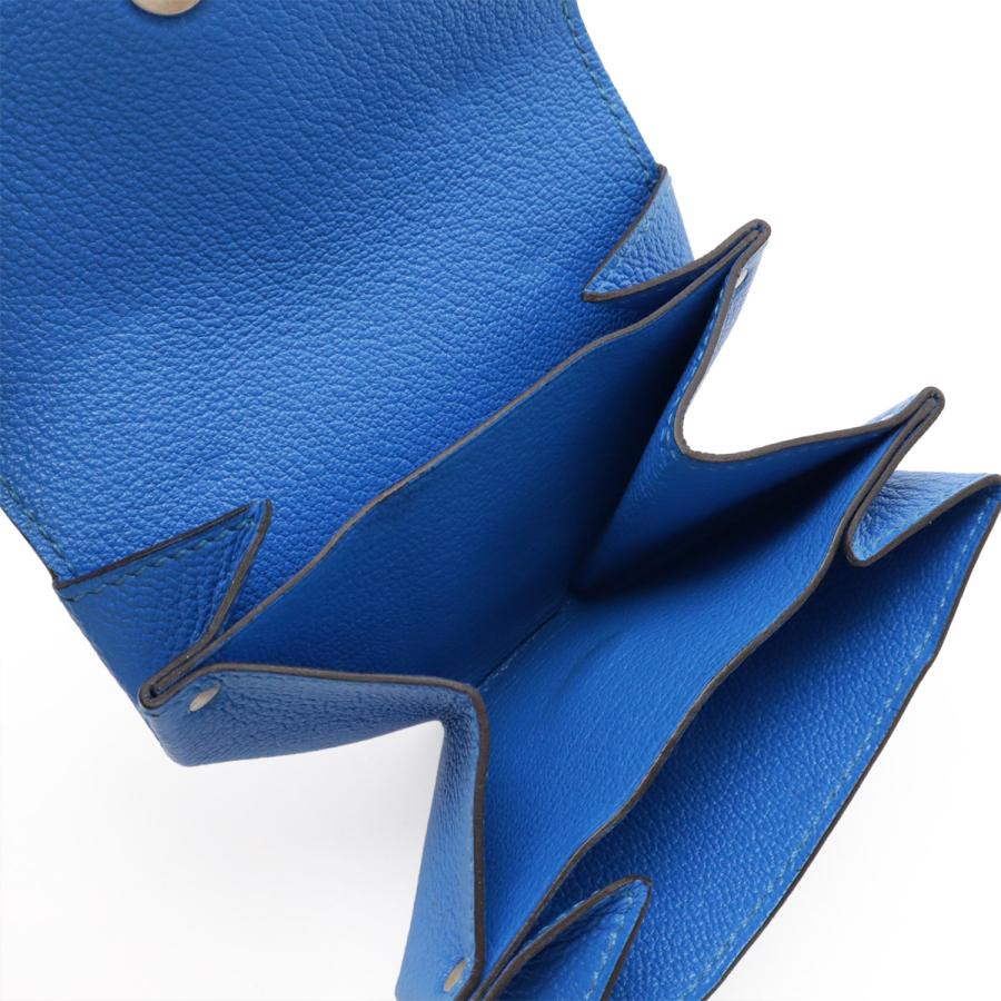 HERMES エルメス ル ヴァンキャトル ルヴァンキャトル コインケース 小銭入れ コインパース シェーブル レザー ブルー 青 シルバー金具 D刻印 | HERMES | 04