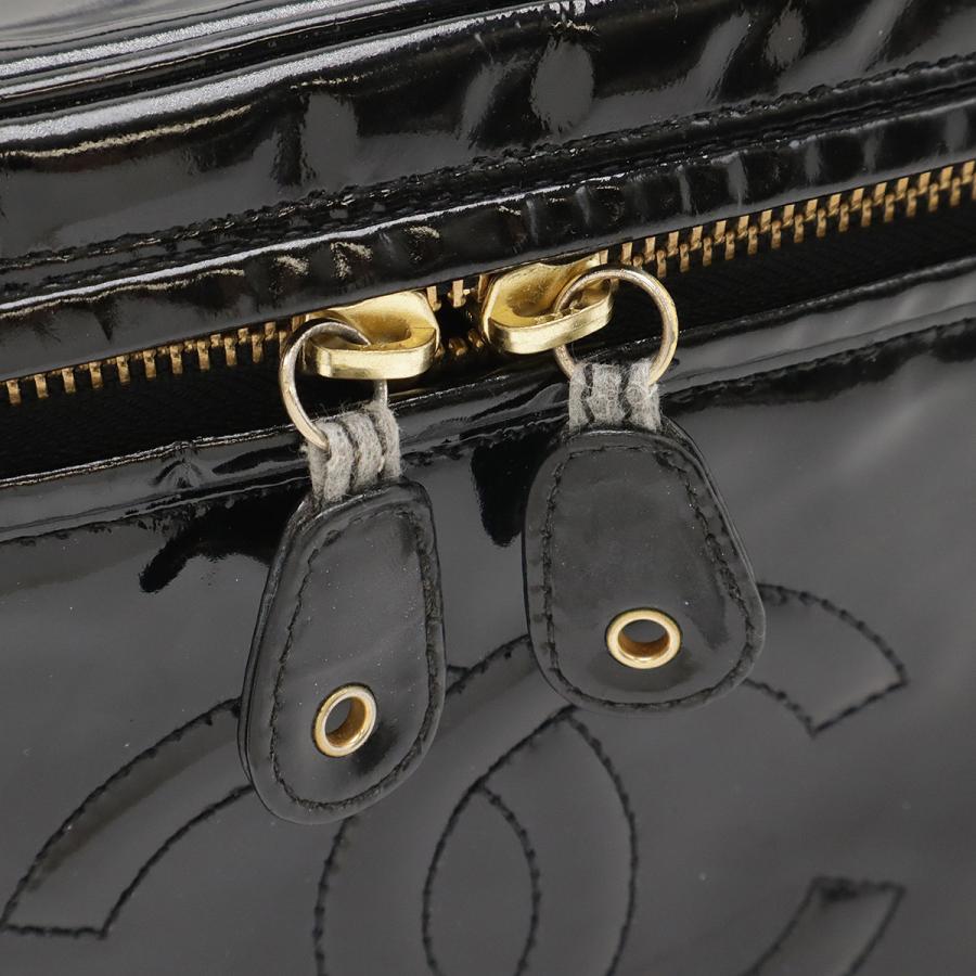 CHANEL シャネル ココマーク バニティバッグ ハンドバッグ コスメポーチ 2WAY ショルダーバッグ エナメル パテントレザー ブラック 黒 ゴールド金具 | CHANEL | 03