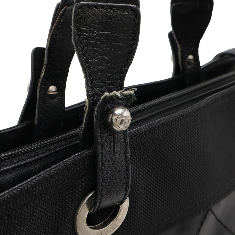 CHANEL シャネル パリビアリッツ トートMM トートバッグ ハンドバッグ コーティングキャンバス ブラック 黒 シルバー金具 A34209 | CHANEL | 04