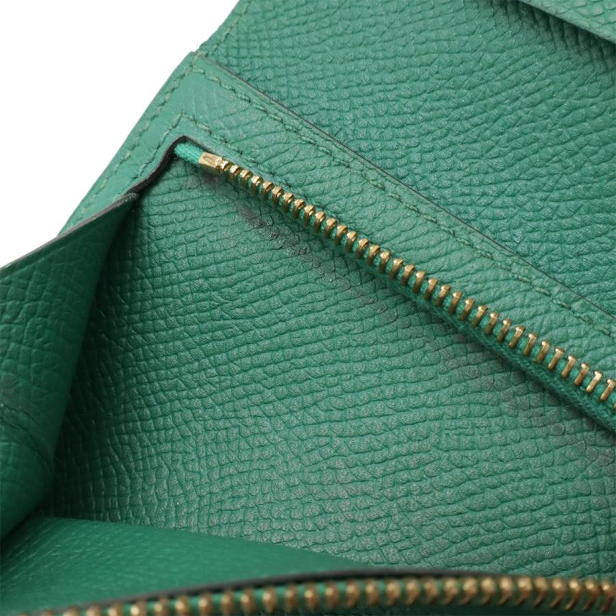 HERMES エルメス ベアンコンパクト 2つ折り財布 二つ折り財布 ヴォーエプソン レザー バンブー 緑 ゴールド金具 C刻印 | HERMES | 08