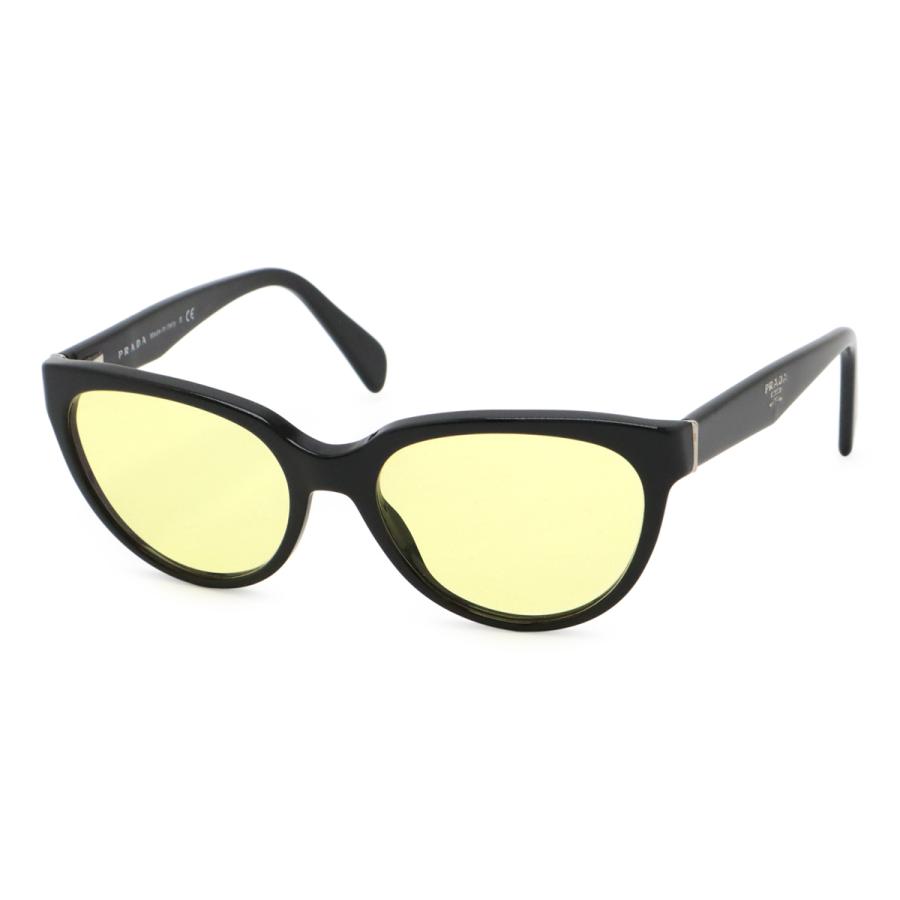 PRADA プラダ サングラス アイウェア キャットアイ クリアイエロー ブラック 黒 シルバー金具 52□17 VPR10P | PRADA