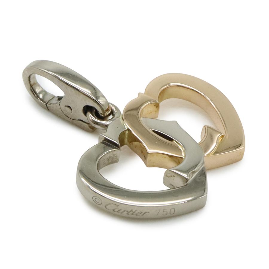 Cartier カルティエ ダブルハート ペンダントトップ ペンダントヘッド チャーム K18WG PG ホワイトゴールド ピンクゴールド | Cartier | 01