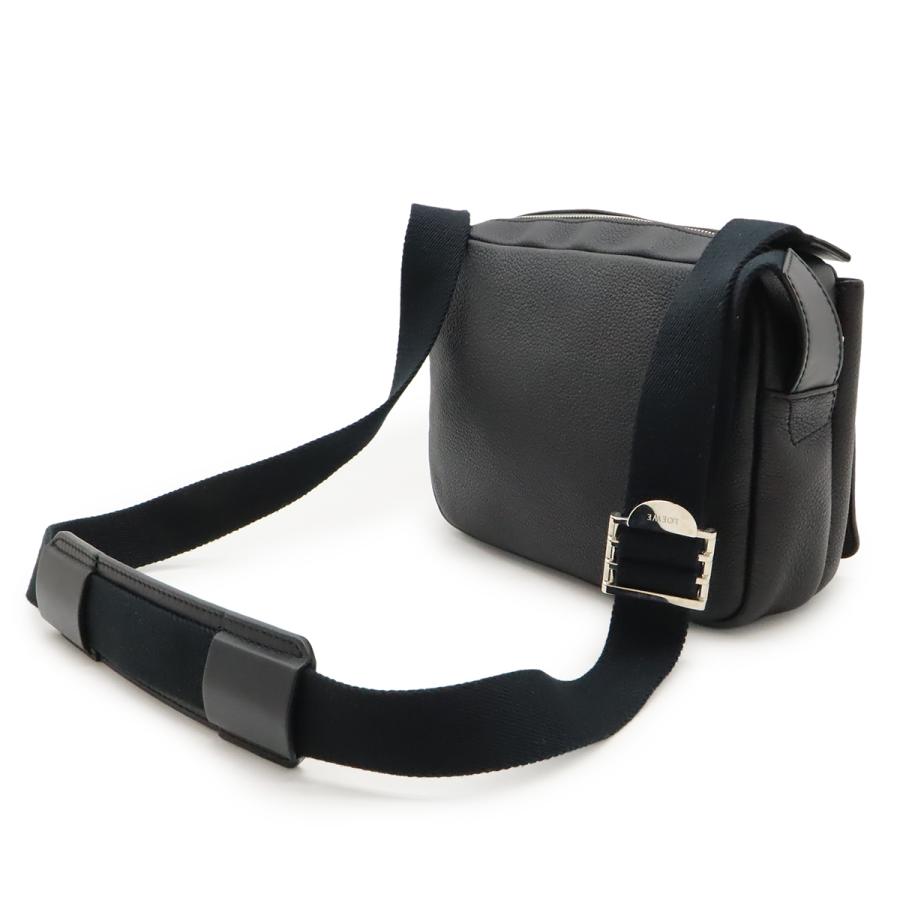 LOEWE ロエベ アナグラム ミリタリー メッセンジャーバッグ XS ショルダーバッグ 斜め掛け レザー ブラック 黒 シルバー金具 317.12AA72 | LOEWE | 01