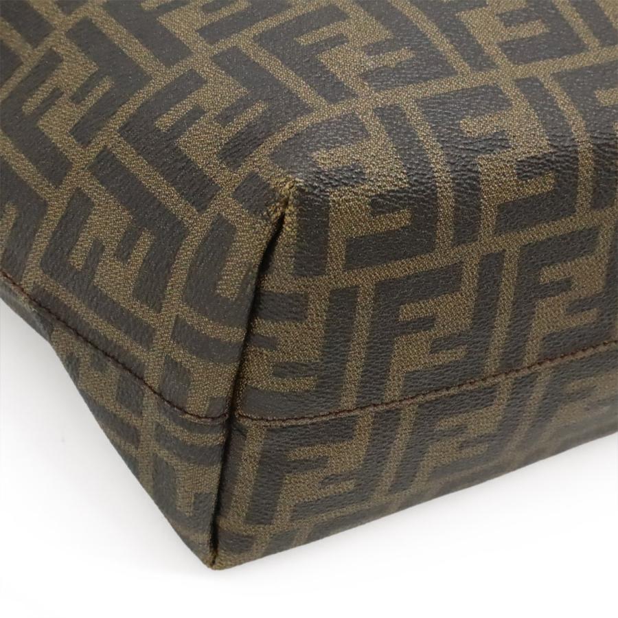 FENDI フェンディ ズッカ柄 トートバッグ ショルダーバッグ ショルダートート 肩掛け PVC レザー カーキブラウン ダークブラウン 8BH198 | FENDI | 02