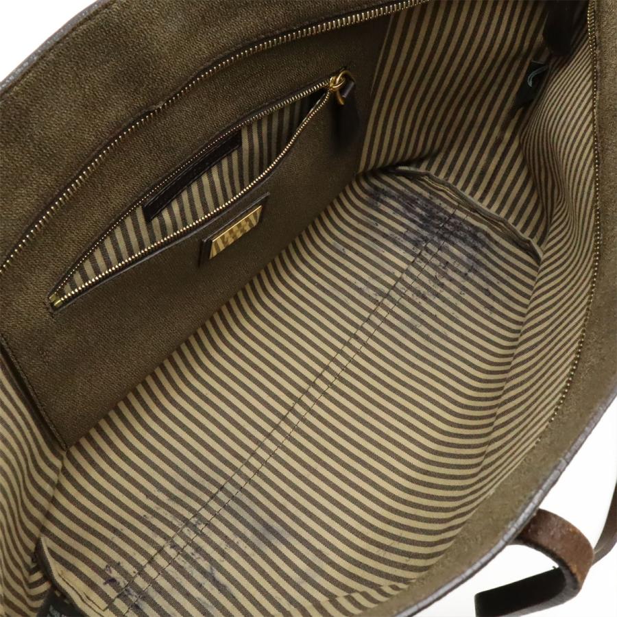 FENDI フェンディ ズッカ柄 トートバッグ ショルダーバッグ ショルダートート 肩掛け PVC レザー カーキブラウン ダークブラウン 8BH198 | FENDI | 05