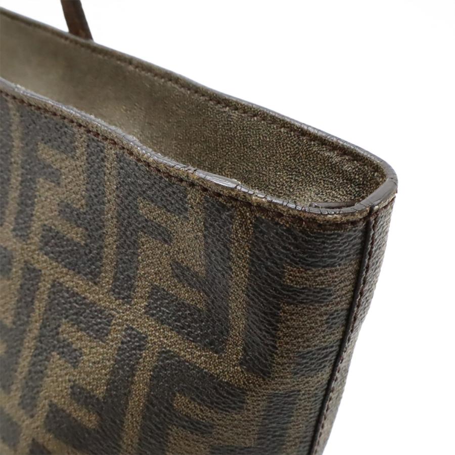 FENDI フェンディ ズッカ柄 トートバッグ ショルダーバッグ ショルダートート 肩掛け PVC レザー カーキブラウン ダークブラウン 8BH198 | FENDI | 06