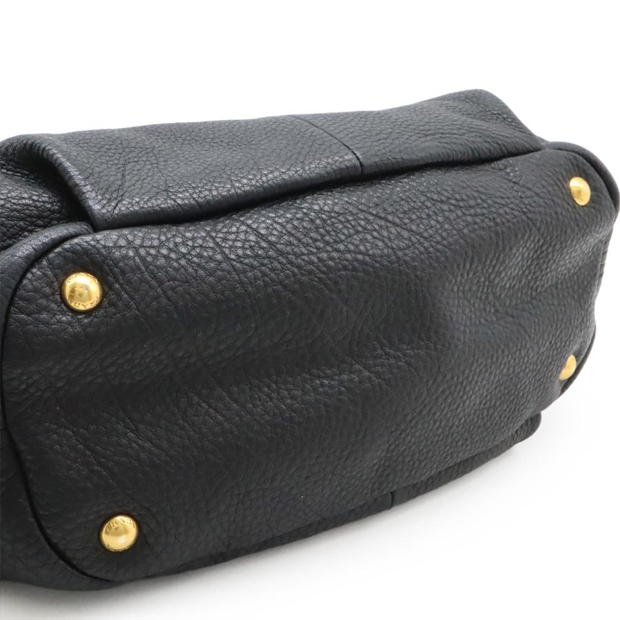 PRADA プラダ トートバッグ ハンドバッグ レザー NERO 黒 ブラック ゴールド金具 ショルダーストラップ欠品 BN1777 PRADA（プラダ） トートバッグ ハンドバッグ レザー NERO 黒 ブラック