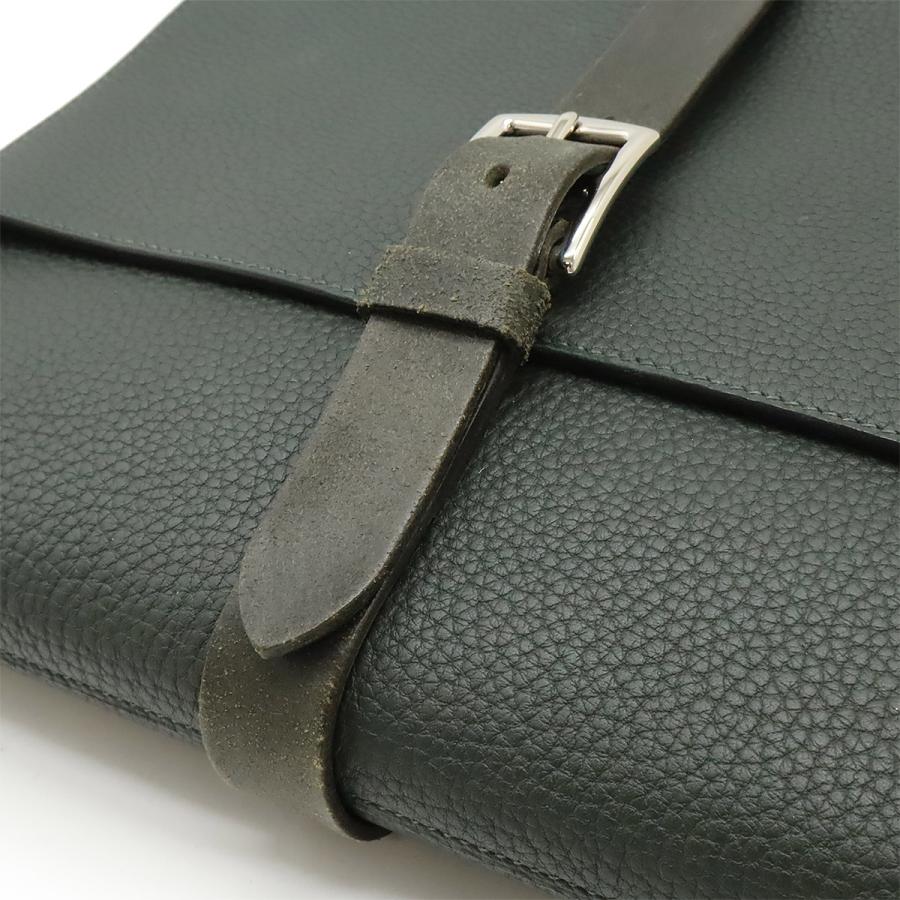HERMES エルメス エトリヴィエール クラッチバッグ セカンドバッグ フィヨルド レザー ヴェール カーキ シルバー金具 A刻印 | HERMES | 05
