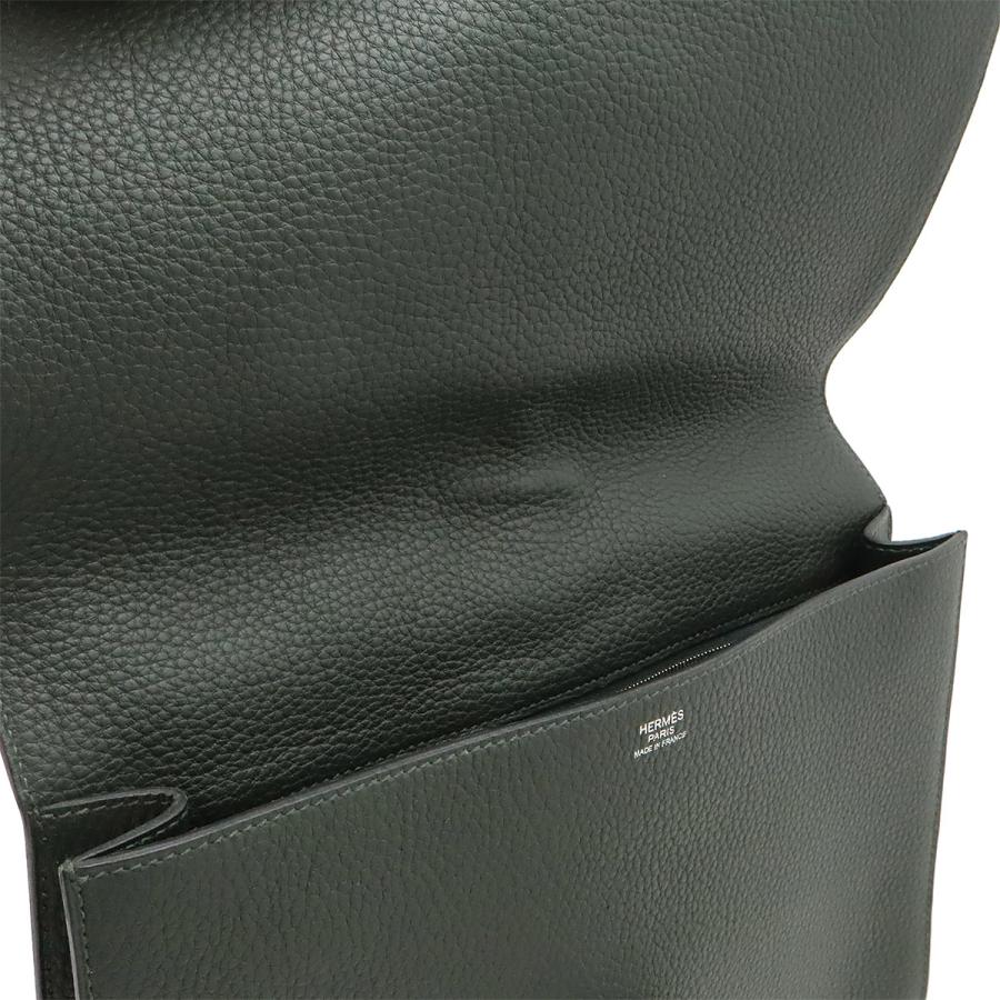 HERMES エルメス エトリヴィエール クラッチバッグ セカンドバッグ フィヨルド レザー ヴェール カーキ シルバー金具 A刻印 | HERMES | 06