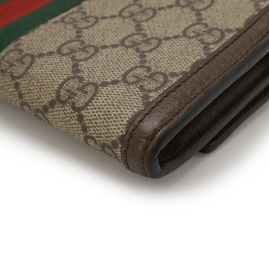 GUCCI グッチ オフィディア GGスプリーム GGコンチネンタルウォレット 2つ折長財布 二つ折り PVC レザー ベージュ ブラウン 茶 523153 | GUCCI | 02