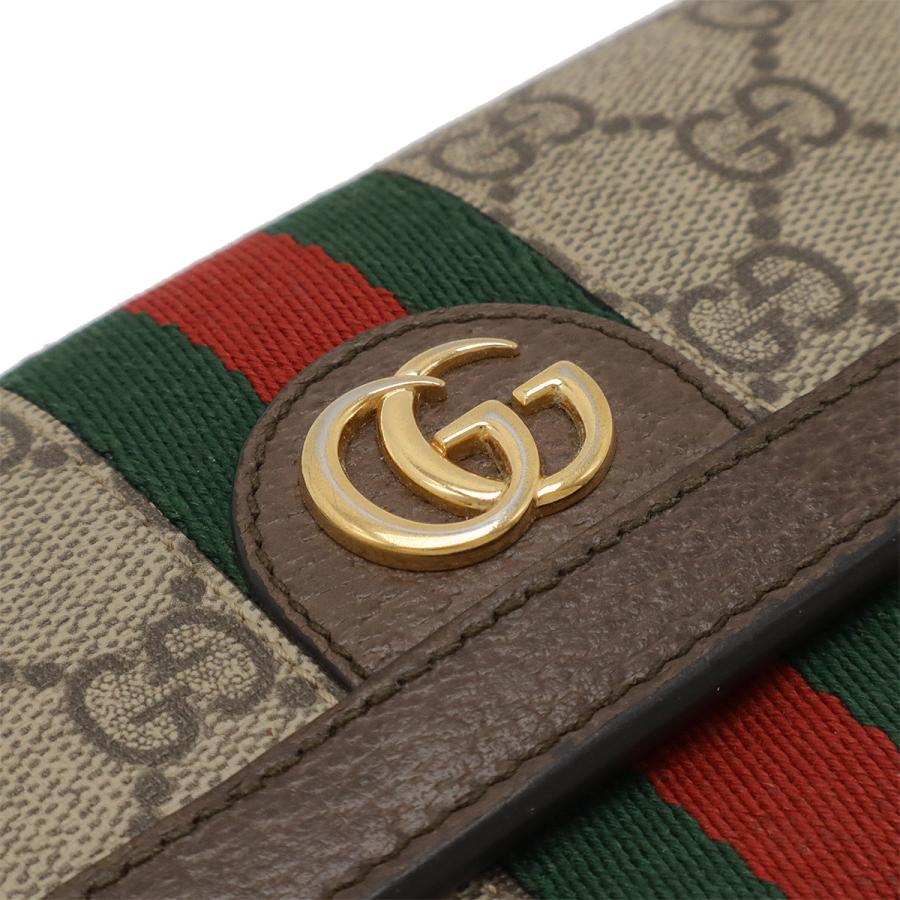 GUCCI グッチ オフィディア GGスプリーム GGコンチネンタルウォレット 2つ折長財布 二つ折り PVC レザー ベージュ ブラウン 茶 523153 | GUCCI | 04