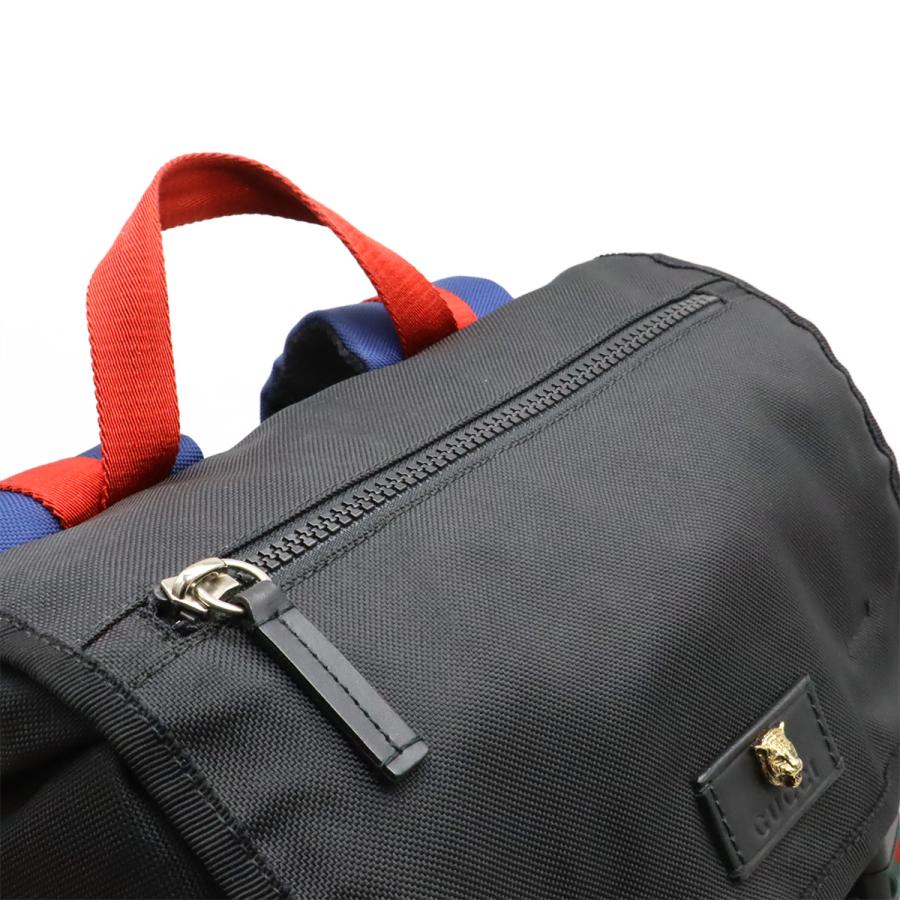 GUCCI グッチ テクノキャンバス バックパック リュックサック キャットヘッド レザー メッシュ ブラック 黒 ネイビー レッド グリーン | GUCCI | 06