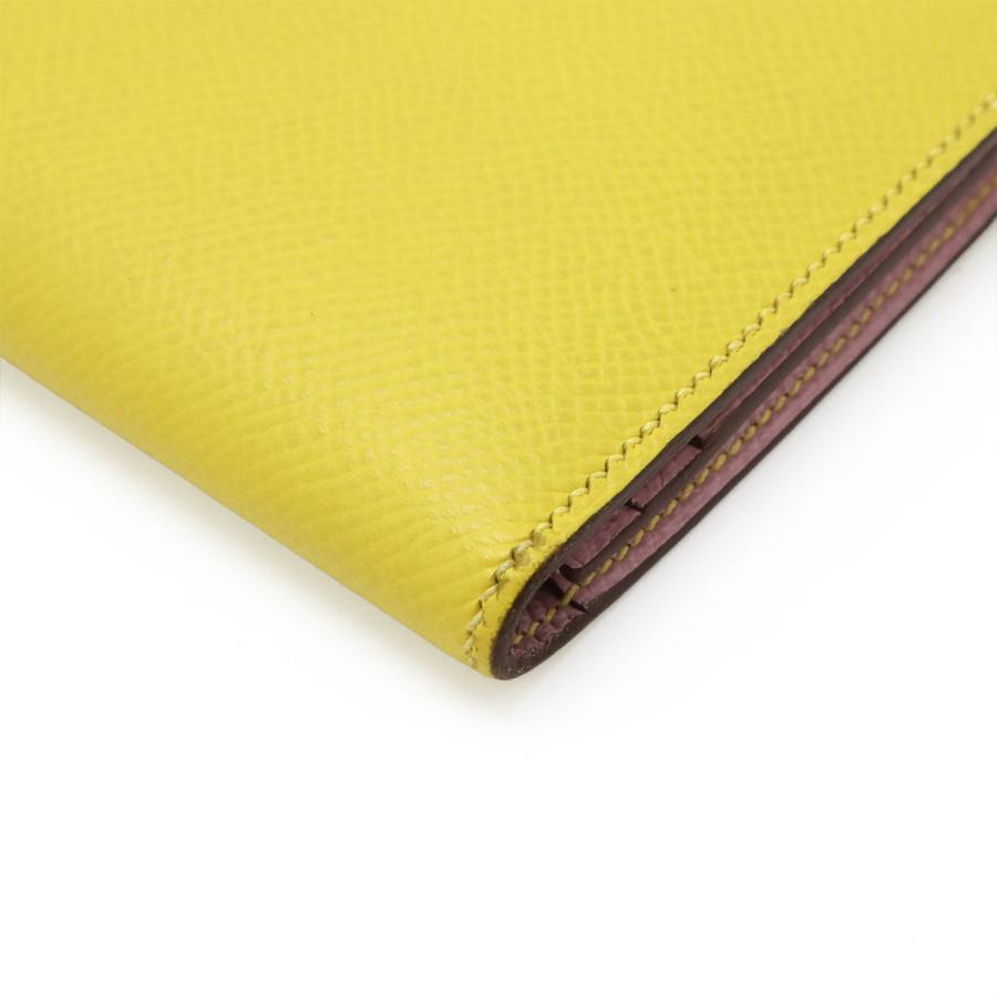 HERMES エルメス ベアンスフレヴェルソ 2つ折長財布 二つ折り財布 バイカラー ヴォーエプソン ライム モーヴシルベストル シルバー金具 | HERMES | 02