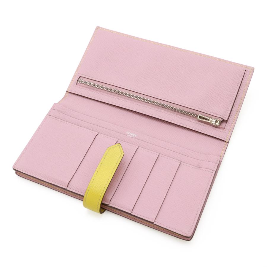 HERMES エルメス ベアンスフレヴェルソ 2つ折長財布 二つ折り財布 バイカラー ヴォーエプソン ライム モーヴシルベストル シルバー金具 | HERMES | 04