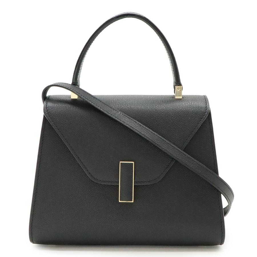 valextra ヴァレクストラ バレクストラ ミニ イジィデ ハンドバッグ ミニバッグ 2WAY ショルダーバッグ レザー ブラック 黒 ゴールド金具 | Valextra