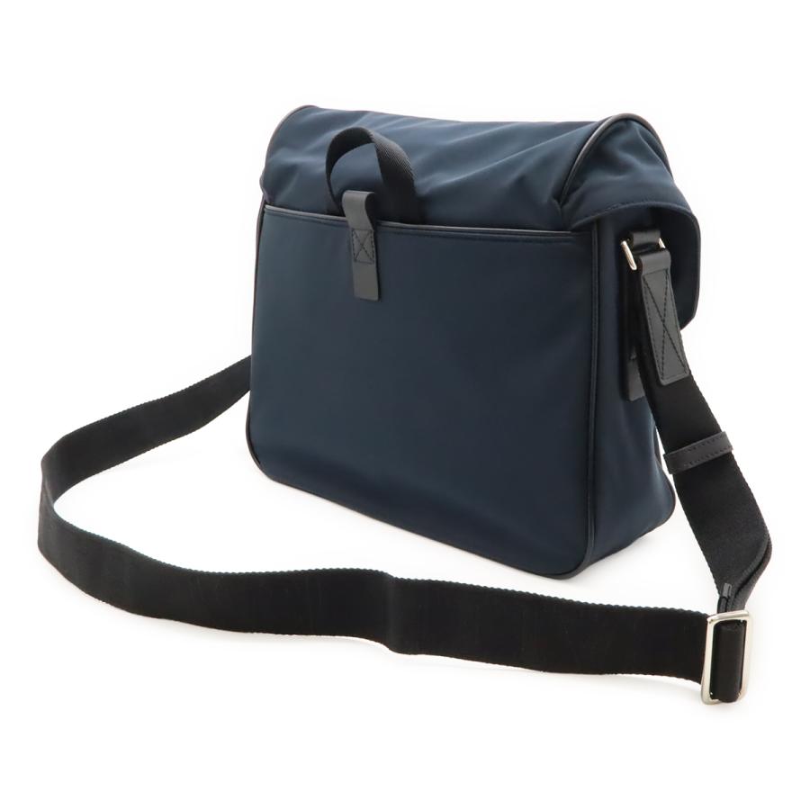 BALLY バリー FABRO.STL ファブロ ロゴプリント メッセンジャーバッグ ショルダーバッグ 斜め掛け ナイロン レザー ネイビー ホワイト シルバー金具 Bally（バリー） FABRO.STL ファブロ ロゴプリント メッセンジャー