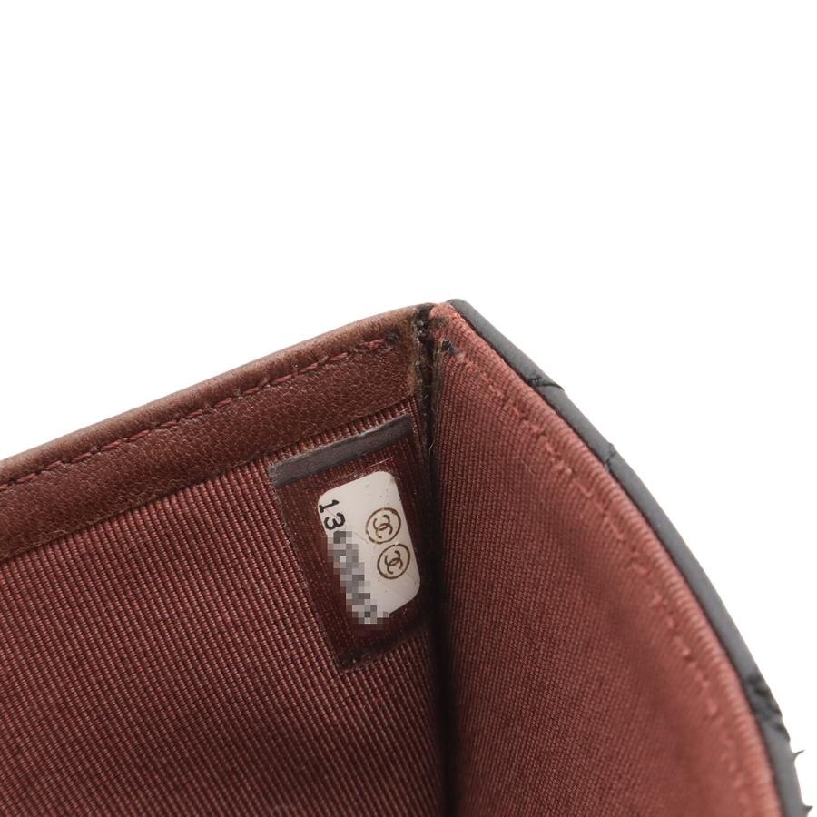 CHANEL シャネル マトラッセ ココマーク 2つ折財布 二つ折り Wホック財布 ダブルホック ラムスキン レザー ブラック 黒 シルバー金具 A31507 CHANEL（シャネル） マトラッセ ココマーク 2つ折財布 二つ折り W