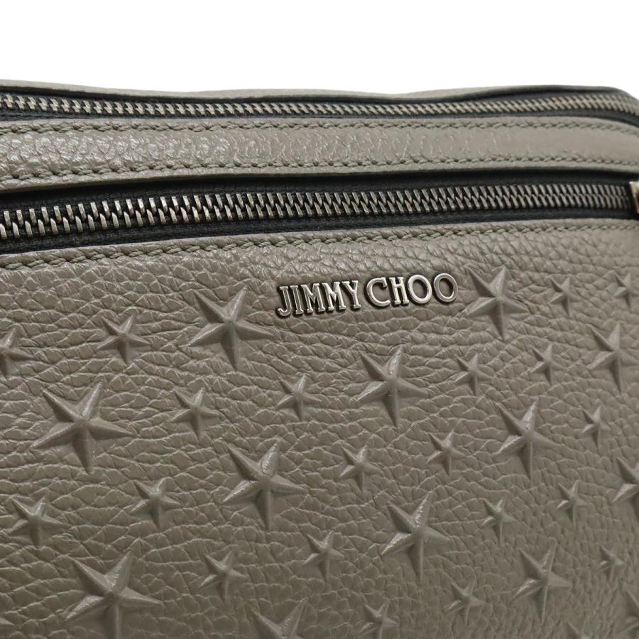 JIMMY CHOO ジミー チュウ ジミーチュウ スターエンボス ボディバッグ ウエストバッグ ショルダーバッグ レザー グレー系 シルバー金具_8