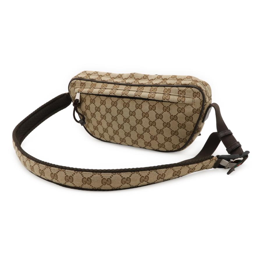 GUCCI グッチ GGキャンバス ラージ スリングバッグ ボディバッグ ウエストバッグ クロスボディバッグ ベージュ ダークブラウン 茶 802096 GUCCI（グッチ） GGキャンバス ラージ スリングバッグ ボディバッグ