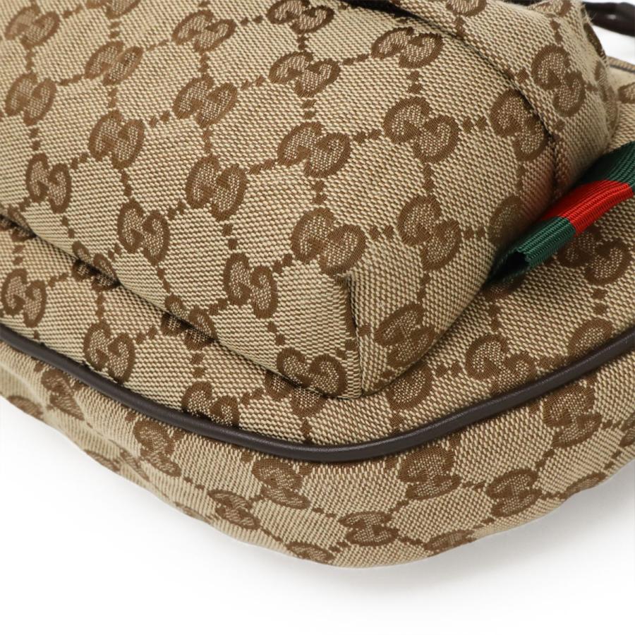 GUCCI グッチ GGキャンバス ラージ スリングバッグ ボディバッグ ウエストバッグ クロスボディバッグ ベージュ ダークブラウン 茶 802096 GUCCI（グッチ） GGキャンバス ラージ スリングバッグ ボディバッグ