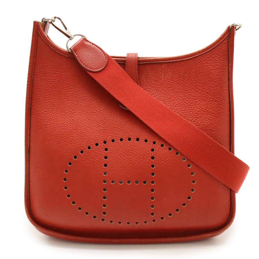 HERMES エルメス エヴリン エブリン II 2 PM ショルダーバッグ 斜め掛け トゴ レザー ルージュヴィフ 赤 レッド シルバー金具 □H刻印 | HERMES