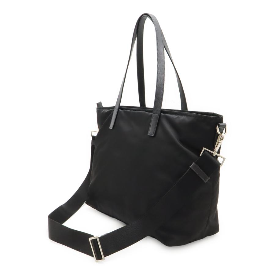 PRADA プラダ トライアングルロゴ トートバッグ 2WAY ショルダーバッグ 斜め掛け ナイロン レザー NERO 黒 ブラック シルバー金具 1BG842 | PRADA | 01