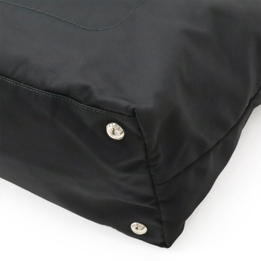 PRADA プラダ トライアングルロゴ トートバッグ 2WAY ショルダーバッグ 斜め掛け ナイロン レザー NERO 黒 ブラック シルバー金具 1BG842 | PRADA | 02