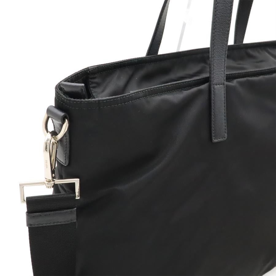 PRADA プラダ トライアングルロゴ トートバッグ 2WAY ショルダーバッグ 斜め掛け ナイロン レザー NERO 黒 ブラック シルバー金具 1BG842 | PRADA | 03