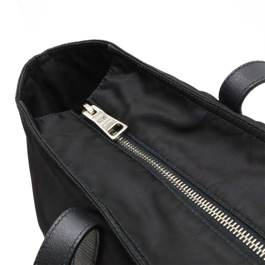 PRADA プラダ トライアングルロゴ トートバッグ 2WAY ショルダーバッグ 斜め掛け ナイロン レザー NERO 黒 ブラック シルバー金具 1BG842 | PRADA | 05