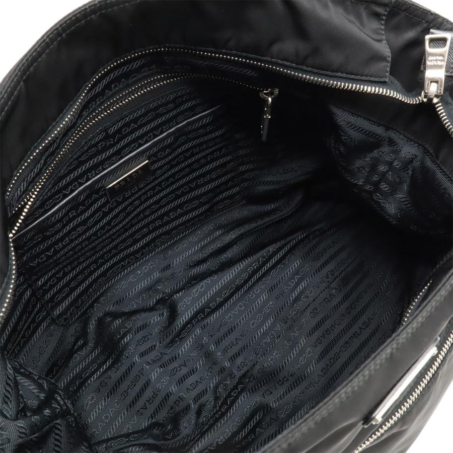 PRADA プラダ トライアングルロゴ トートバッグ 2WAY ショルダーバッグ 斜め掛け ナイロン レザー NERO 黒 ブラック シルバー金具 1BG842 | PRADA | 06