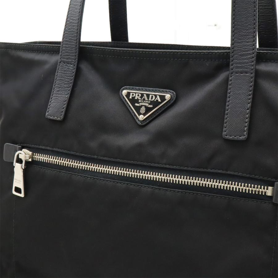 PRADA プラダ トライアングルロゴ トートバッグ 2WAY ショルダーバッグ 斜め掛け ナイロン レザー NERO 黒 ブラック シルバー金具 1BG842 | PRADA | 07