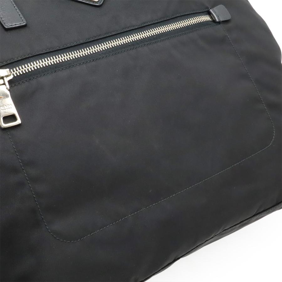 PRADA プラダ トライアングルロゴ トートバッグ 2WAY ショルダーバッグ 斜め掛け ナイロン レザー NERO 黒 ブラック シルバー金具 1BG842 | PRADA | 08