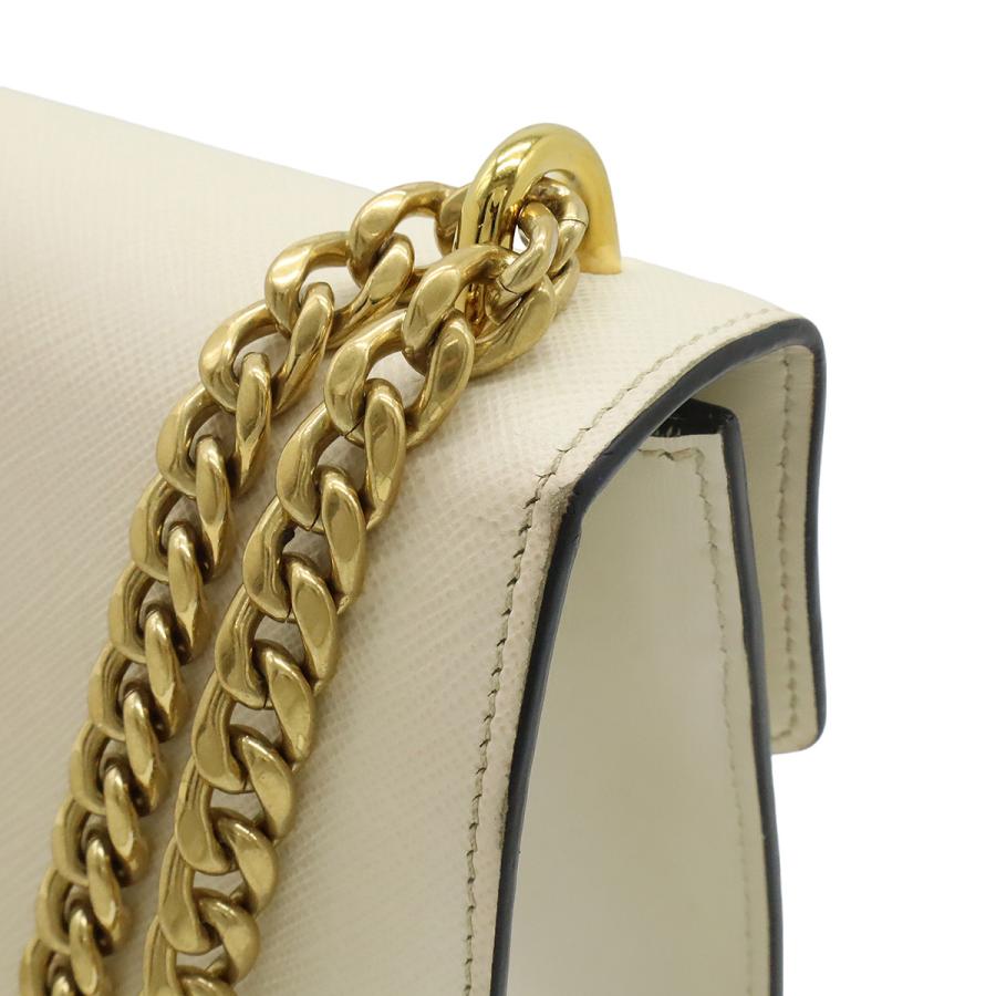 PRADA プラダ SAFFIANO サフィアーノ ショルダーバッグ チェーンバッグ レザー アイボリー 白 ゴールド金具 1BD200 PRADA（プラダ） SAFFIANO サフィアーノ ショルダーバッグ チェーン