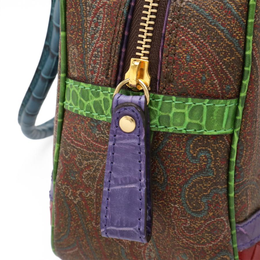 ETRO（エトロ） ペイズリー柄 クロコ型押し ハンドバッグ トートバッグ