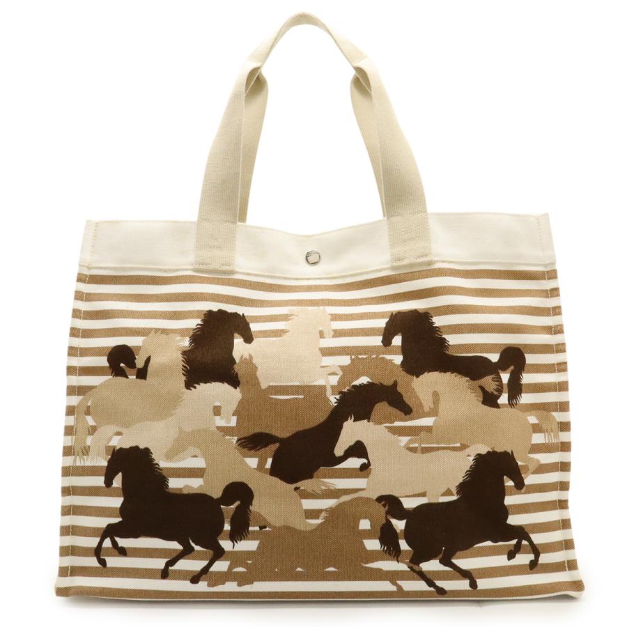 HERMES エルメス シュヴォーアン カモフラージュ トートバッグ ショルダーバッグ ビーチバッグ キャンバス エクリュ ホワイト ブラウン | HERMES