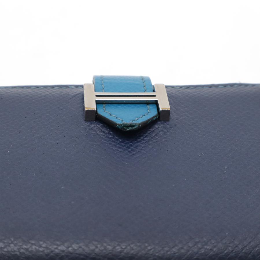 HERMES エルメス ベアン カードケース 名刺入れ パスケース ヴォーエプソン バイカラー ブルードプリュス ブルーイズミール シルバー金具 | HERMES | 04