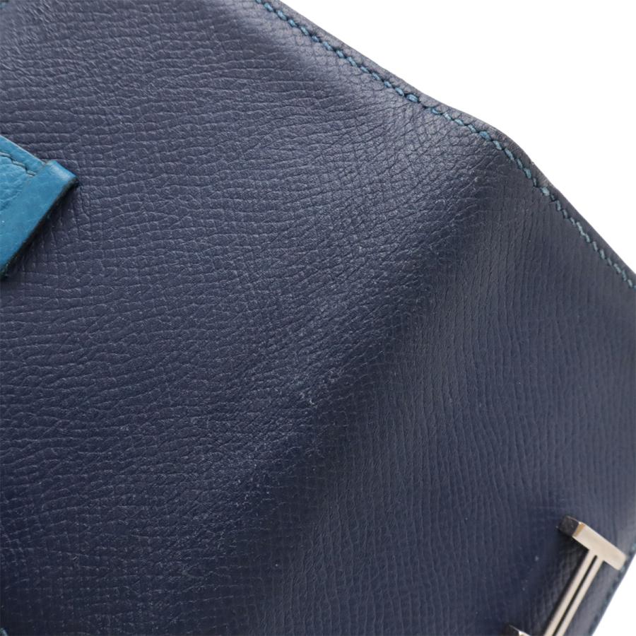 HERMES エルメス ベアン カードケース 名刺入れ パスケース ヴォーエプソン バイカラー ブルードプリュス ブルーイズミール シルバー金具 | HERMES | 08