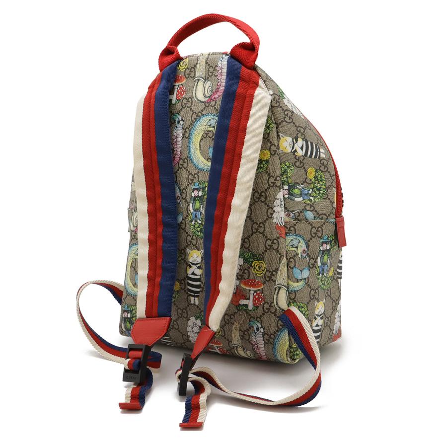 GUCCI グッチ チルドレンズ　GGスプリーム バックパック リュックサック ヒグチユウコ コラボ プリント PVC レザー ベージュ レッド 赤 | GUCCI | 01
