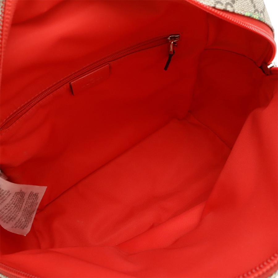 GUCCI グッチ チルドレンズ　GGスプリーム バックパック リュックサック ヒグチユウコ コラボ プリント PVC レザー ベージュ レッド 赤 | GUCCI | 05