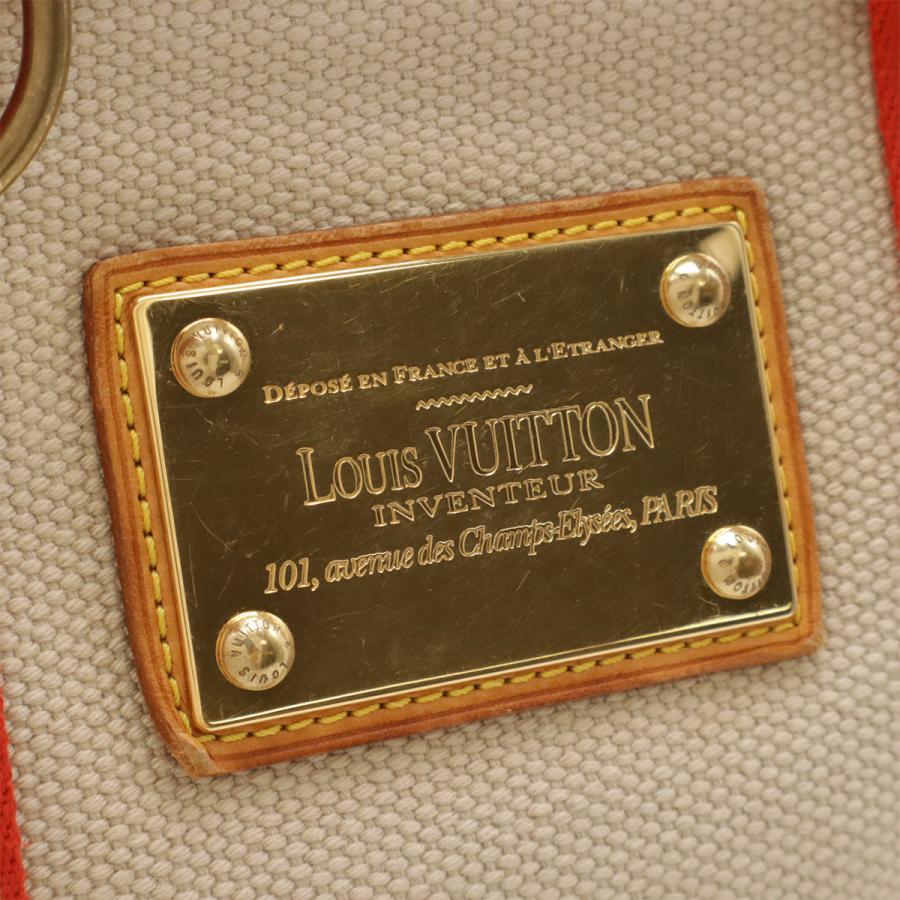 LOUIS VUITTON ルイ ヴィトン アンティグア カバPM ハンドバッグ トートバッグ キャンバス ベージュ ルージュ レッド 赤 ネームタグ欠品 | LOUIS VUITTON | 04