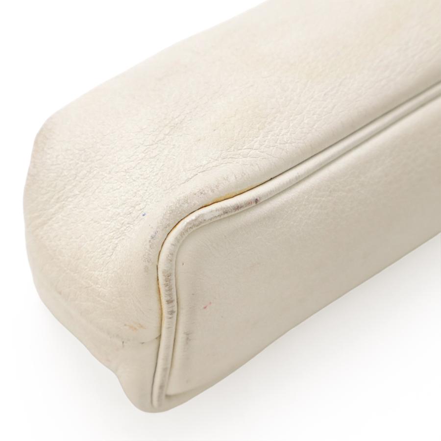 HERMES エルメス ビーポップPM ポーチ 小物入れ ペンケース 筆箱 レザー オフホワイト 白 シルバー金具 □K刻印 | HERMES | 02