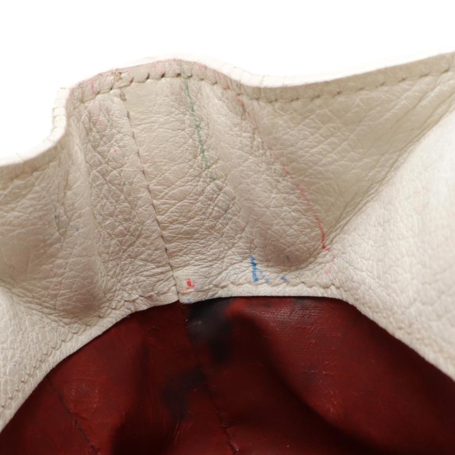 HERMES エルメス ビーポップPM ポーチ 小物入れ ペンケース 筆箱 レザー オフホワイト 白 シルバー金具 □K刻印 | HERMES | 06