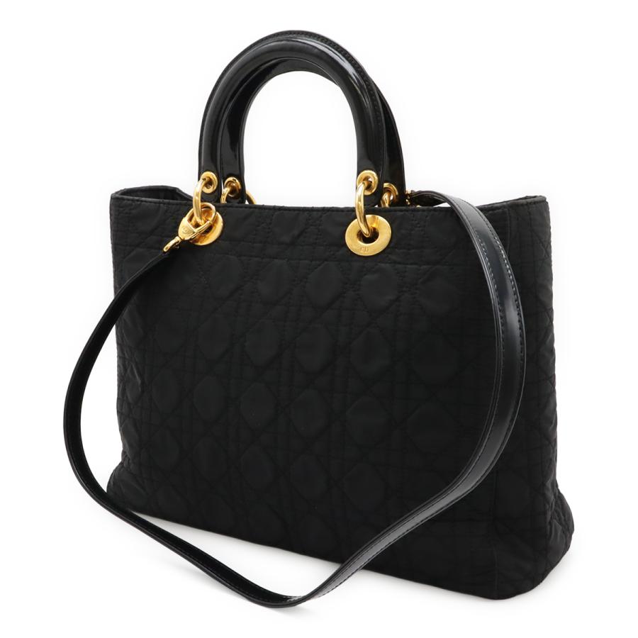 Christian Dior クリスチャン ディオール レディディオール カナージュ ハンドバッグ トートバッグ 2WAYショルダー ナイロン ブラック | Christian Dior | 01