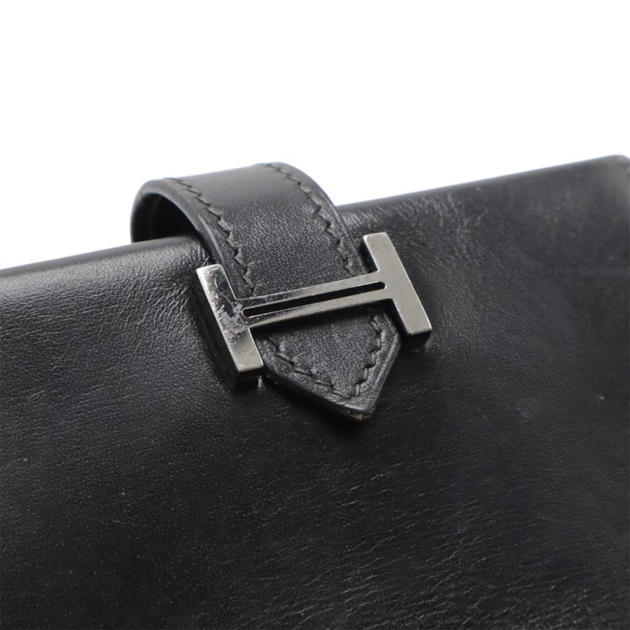 HERMES エルメス ベアン カードケース 名刺入れ パスケース ボックスカーフ BOXカーフ レザー ブラック 黒 シルバー金具 □G刻印 | HERMES | 03