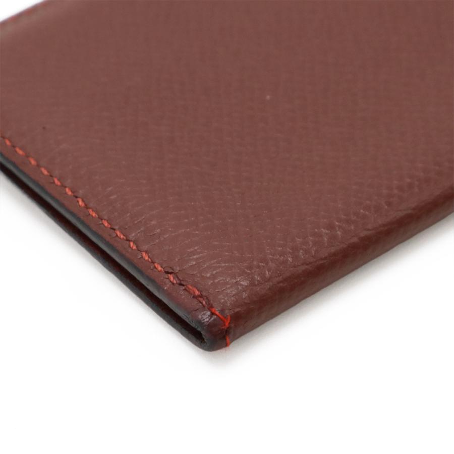 HERMES エルメス セリエ カードケース 名刺入れ パスケース ヴォーエプソン レザー レッドブラウン系 赤茶 シルバー金具 □I刻印 | HERMES | 02