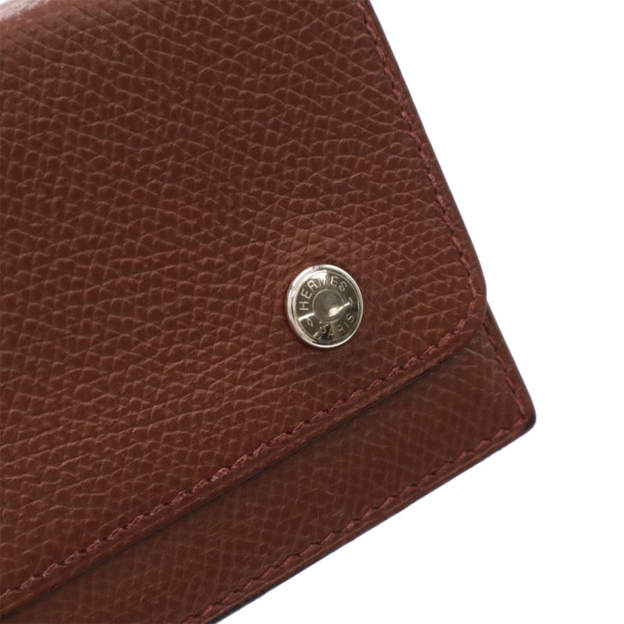 HERMES エルメス セリエ カードケース 名刺入れ パスケース ヴォーエプソン レザー レッドブラウン系 赤茶 シルバー金具 □I刻印 | HERMES | 03
