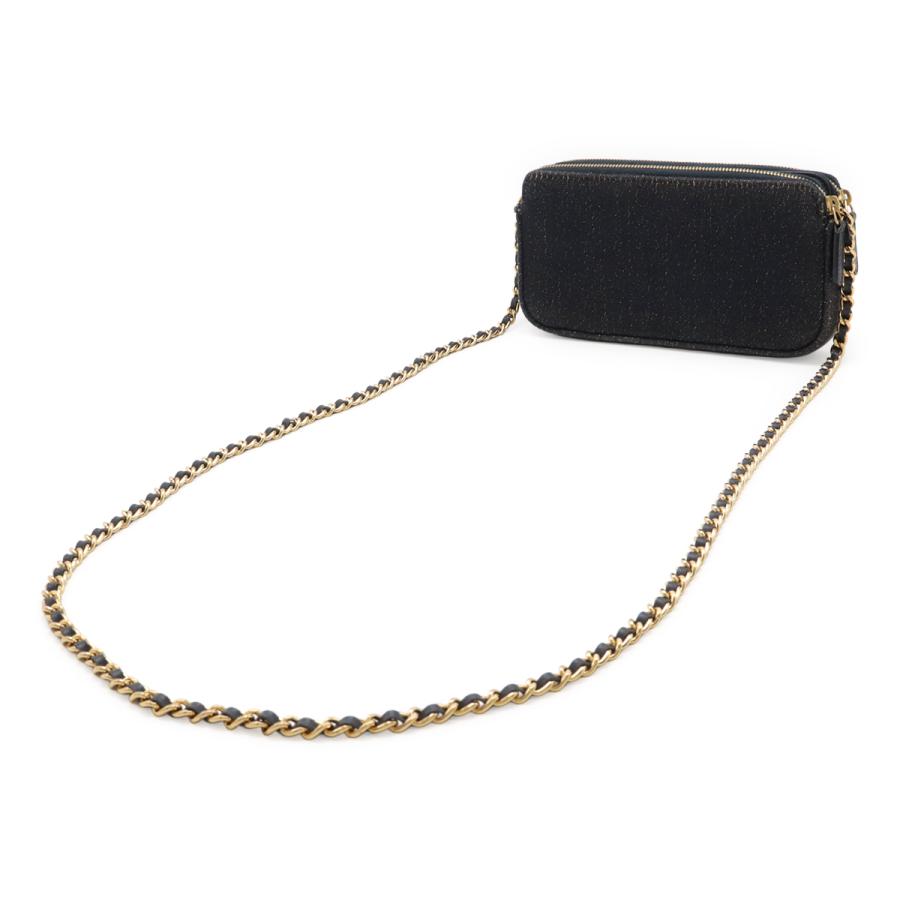 CHANEL シャネル ドーヴィル チェーンウォレット 長財布 クラッチ 2WAY ショルダーバッグ ポシェット キャンバス ラメ ネイビー 紺 | CHANEL | 01